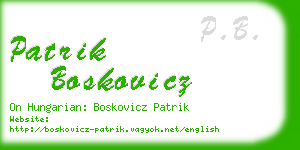 patrik boskovicz business card